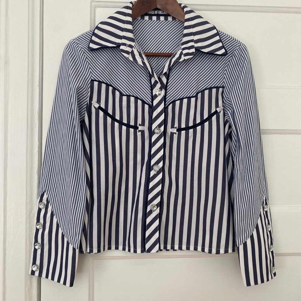 House of Holland western style rhinestone shirt
